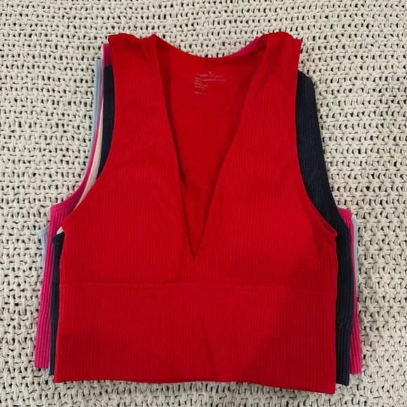 Garage V-Neck Ribbed Tank Tops - Multicolor Set - Picture 6 of 7